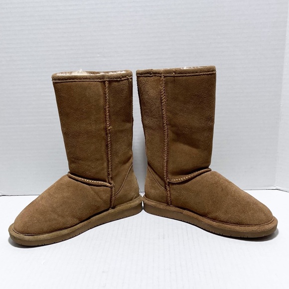 BearPaw Emma Tall Suede Sheepskin Winter Boots - Picture 9 of 16
